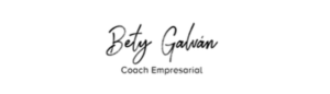 Logo de Coach Bety Galván en blanco y negro, con dos tipografías diferentes